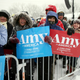 Image for article titled Amy Klobuchar fans braved a blizzard to watch her 2020 US presidential bid announcement